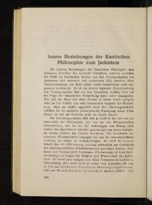 Innere Beziehungen der Kantischen Philosophie zum Judentum