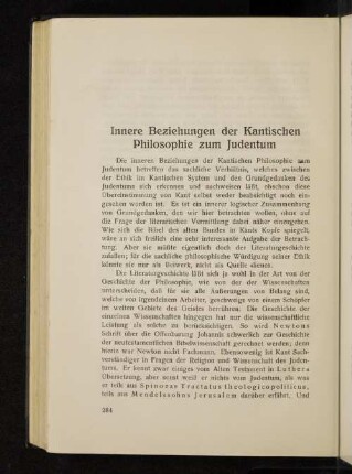 Innere Beziehungen der Kantischen Philosophie zum Judentum