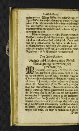 Das Ander Capittel. Gründe und Ursachen daß die Selbst-Verläugnung ... [u. a.]