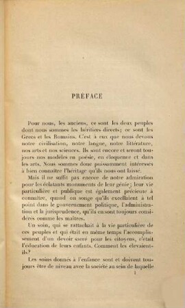 De l‛ed́ucation et de l‛instruction des hommes et des femmes chez les anciens