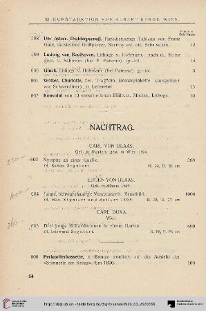 Nachtrag (Nr. 603-608)