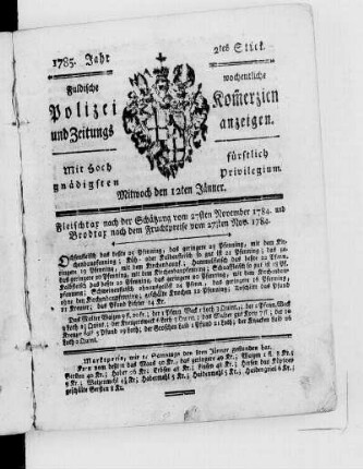 2tes Stück., Ausgabe vom 12. Januar 1785