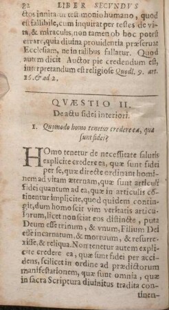 Qvaestio II. De actu fidei interiori.