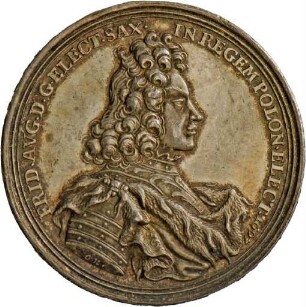 Medaille auf die Wahl Augusts des Starken zum König von Polen, 1697