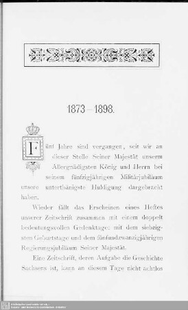 [Vorwort]. 1873-1898