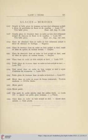 Glaces - Miroirs (No. 1217 - 1229)