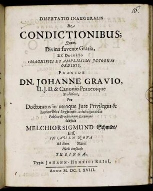 Disputatio Inauguralis De Condictionibus