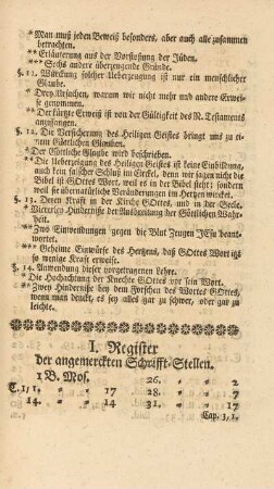 I. Register der angemerckten Schrifft-Stellen