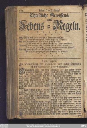 Christliche Gewissens- und Lebens-Regeln.