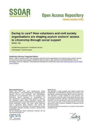 Daring to care? How volunteers and civil society organisations are shaping asylum seekers’ access to citizenship through social support
