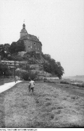 Hirschstein/Elbe, Schloss. Kindererholungsheim Hirschstein der Volkssolidarität, um 1946