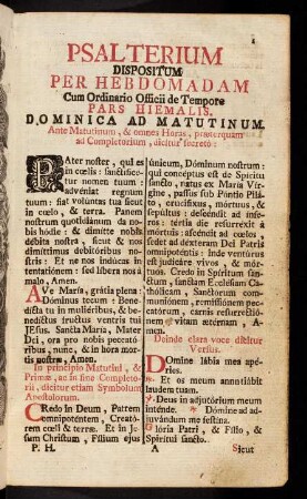 1-22, Dominica ad Matutinum.-Dominica ad Laudes.