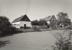 Schönwölkau-Wölkau-Boyda, Gehöfte am Dorfanger, Ansicht über den Dorfteich