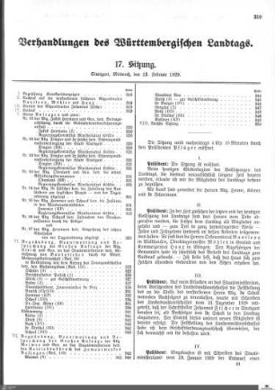 17. Sitzung, Stuttgart, 13.2.1929