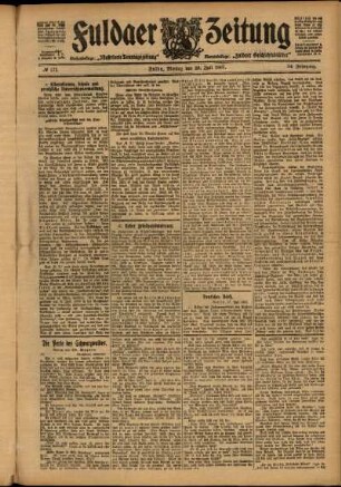 Ausgabe vom Montag, den 29. Juli 1907.