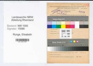 Entnazifizierung Elisabeth Runge, geb. 28.09.1901 (Postangest.)