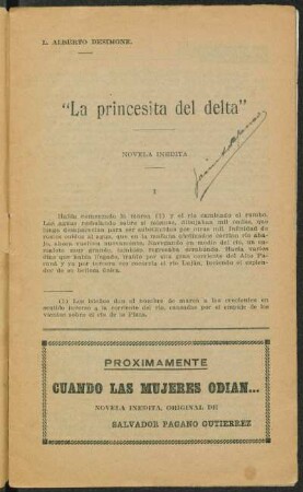 La princesita del delta : novela inédita
