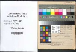 Entnazifizierung Maria Welter , geb. 27.07.1894 (Lehrerin)