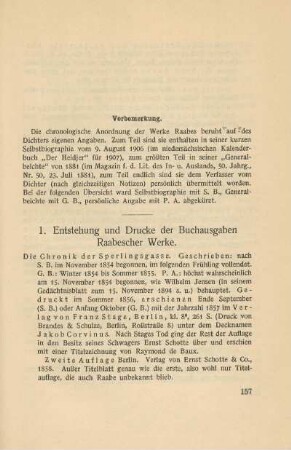 1. Entstehung und Drucke der Buchausgaben Raabescher Werke