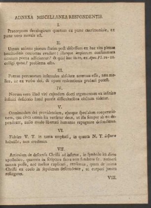 Adnexa Miscellanea Respondentis