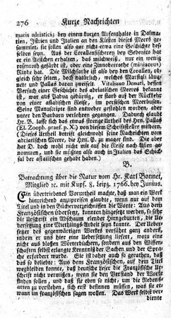 Betrachtung über die Natur.