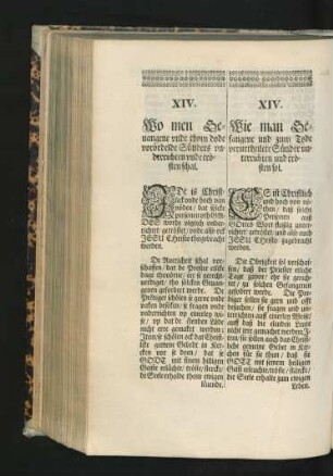 XIV. Wie man Gefangene und zum Tode verurtheilete Sünder unterrichten und trösten sol.