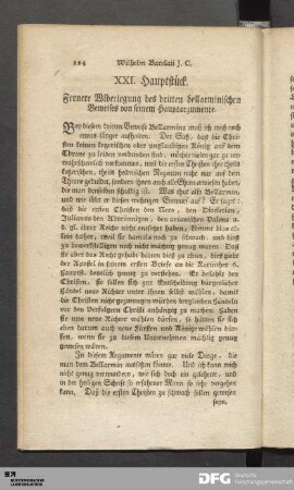 XXI. Hauptstück. Fernere Widerlegung des dritten bellarminischen Beweises von seinem Hauptargumente.