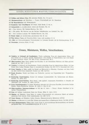 Dosen, Miniaturen, Waffen, Verschiedenes (Nr. 486-533)