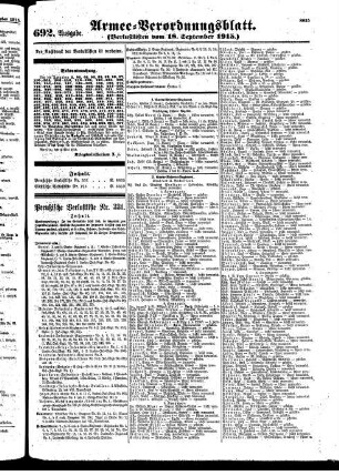 692. Ausgabe. Samstag, 18. September 1915