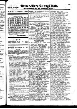 692. Ausgabe. Samstag, 18. September 1915