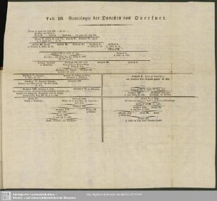 Tab. III. Genealogie der Dynasten von Querfurt