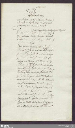 Beschreibung der Fahrt auf Chur. Prinz Friedrich August, zu Groß-Schirme, ohnweit Freyberg, am 7ten Juny 1796. - 17.6187 4.