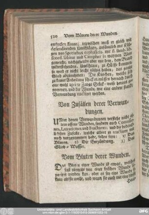 Von Zufällen derer Verwundungen.