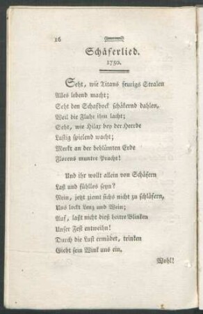 Schäferlied. 1750.