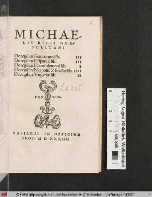 Michaelis Ritii ... De regibus Francorum : lib. III ...