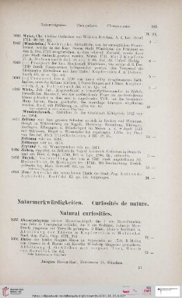 Naturmerkwürdigkeiten (Nr. 5055 - 5124)