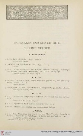 Radirungen und Kupferstiche neuerer Meister (Nr. 1 - 1675)