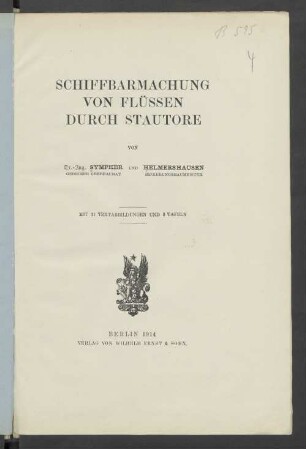 Schiffbarmachung von Flüssen durch Stautore