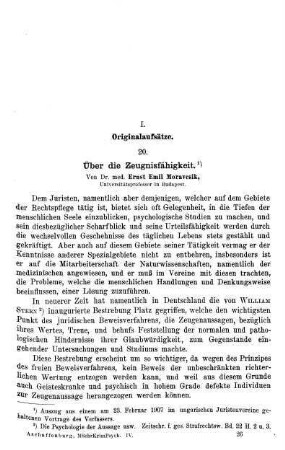 401-422, Über die Zeugnisfähigkeit