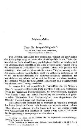 401-422, Über die Zeugnisfähigkeit