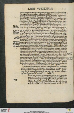Liber vndecimus: de natura/ origine ac imortalitate animę intellectiuę […]