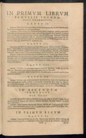 In Primum Librum Samuelis Ypomnēmata Grammatica.