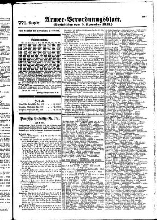 771. Ausgabe. Freitag, 5. November 1915