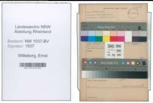 Entnazifizierung Ernst Witteborg , geb. 07.12.1895 (Verw.Sekretaer)