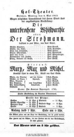 Die unterbochene Whistparthie, oder: Der Strohmann