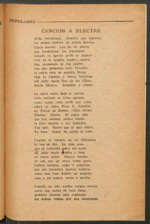 Canción a Electra