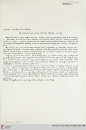 Bibliografia polskiej historii sztuki 1969-1970