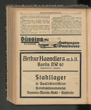 Geschäftliches.