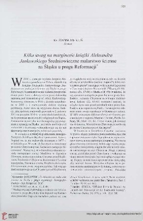 69: [Rezension von: Aleksander Jankowski, Średniowieczne malarstwo ścienne na Śla̜sku u progu reformacji]