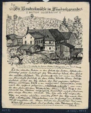 Die Neudeckmühle im Saubachtal (Klipphausen), aus: Bergblumen, um 1890